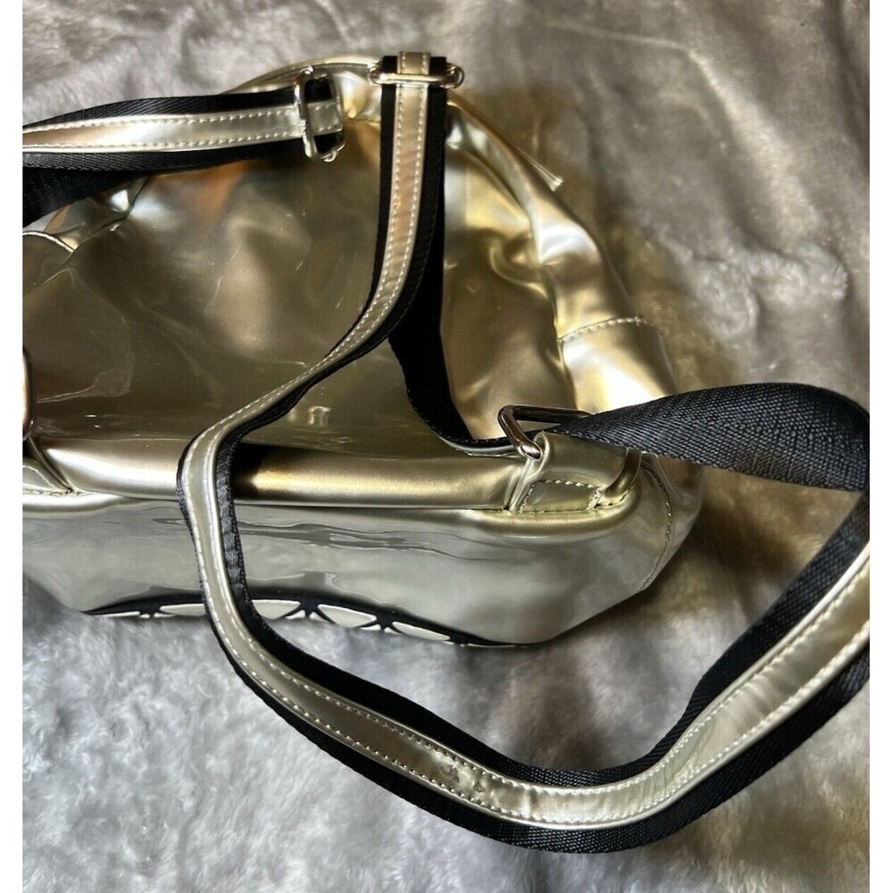 Sondra Roberts Squared Silver Metallic Geometric Pattern Mini Backpack Bag - Picture 6 of 15